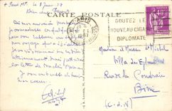 VINTAGE POSTCARD Paris Train station Montparnasse Tram