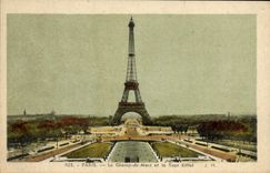 VINTAGE POSTCARD Paris the Champ de Mars and the Eiffel Tower