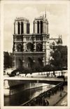 CPA Paris La Cathedrale Notre Dame et le Pont Double