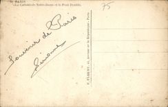 CPA Paris La Cathedrale Notre Dame et le Pont Double