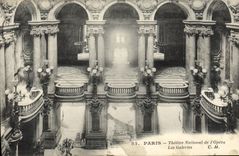VINTAGE POSTCARD Paris National theater of the Opera galleries