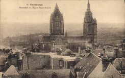 VINTAGE POSTCARD Coutances Together of the church Saint Pierre