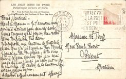 VINTAGE POSTCARD Paris Towards the bridge of Arts and the Institute