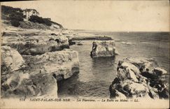 VINTAGE POSTCARD Holy Palate On Sea Pierrieres the rock with the monk