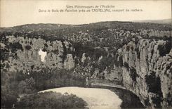 VINTAGE POSTCARD In the wood of Paiolive close to Casteljau rampart of rocks