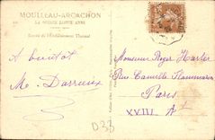 VINTAGE POSTCARD Moulleau Arcachon the source Sainte Anne Entree of the hydropathic establishment