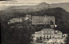 POSTAL Chatel Guyon de la VENDIMIA visto en el sur en las bóvedas de los montajes