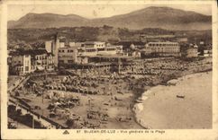 VINTAGE POSTCARD St Jean De Luz View of the Beach