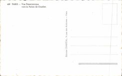 POSTAL MODERNA opinión panorámica de París hacia el paladar de Chaillot