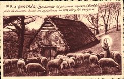 VINTAGE POSTCARD Bartres Bernadette Moutons Doors