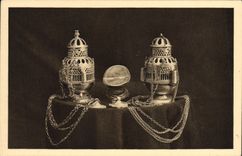 VINTAGE POSTCARD Sanctuaire of Notre Dame de Behuard Encensoirs of bronze engraves