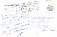 POSTAL MODERNA Chamonix Mont Blanc y Aiguille del sur