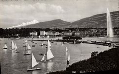 CPM Geneve La rade et le Mont Blanc