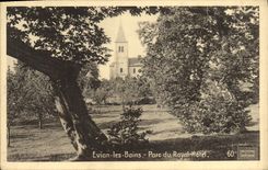VINTAGE POSTCARD Evain Les Bains Park Of the Royal Hotel
