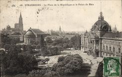 POSTAL Estrasburgo de la VENDIMIA el lugar de la república y el paladar del Rin