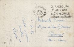 POSTAL Estrasburgo de la VENDIMIA el lugar de la república y el paladar del Rin