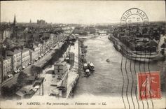 VINTAGE POSTCARD Nantes Panoramic View