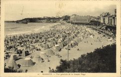 CPA Biarritz Vue Generale De la Grande Plage