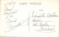 POSTAL París de la VENDIMIA Arc de Triomphe la noche