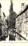 VINTAGE POSTCARD Evreux Old women Houses On I' Eau Chartres-native Street
