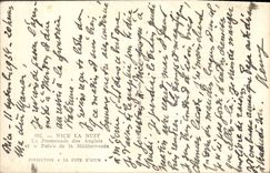 POSTAL MODERNA Niza la noche la caminata del inglés y del paladar del mediterráneo