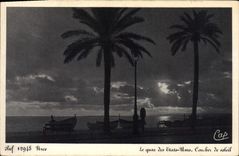 CPA Le Quai Des Elats Unis Coucher De Soleil Nice 