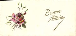 CPA Fantaisie Fleurs Rose Bonne Annee
