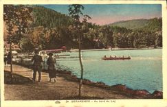 VINTAGE POSTCARD Gerardmer At the edge of the Lake canoe