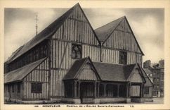 CPA Honfleur Portail De L'Eglise Sainte Catherine