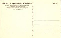 VINTAGE POSTCARD Rouen the Museum City the large clock and the street of the Large Clock