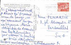 CPM Reims La Cathedrale Vue A Travers les arcs de la cathedrale sur le quartier Saint Andre