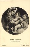 VINTAGE POSTCARD Raphael the virgin with the Chair