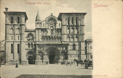 CPA Bordeaux L'Eglise Ste Croix Attelage Cheval