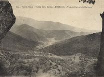 Valle de Alsacia de la POSTAL de la VENDIMIA alto de Doiler Rimbach visto de la roca de la ménsula