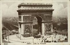POSTAL París de la VENDIMIA el arco del triunfo