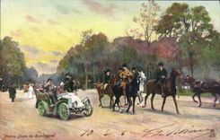 CPA Paris Bois De Boulogne Automobile Cheval