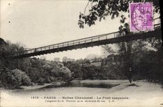 CPA Paris Buttes Chaumont Le Pont Suspendu