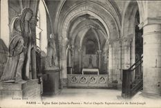 VINTAGE POSTCARD Paris Church Julien Saint the poor Nave and septentrional vault of Joseph Saint