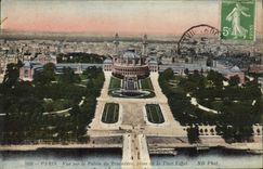 POSTAL París de la VENDIMIA vista en el paladar de la torre Eiffel de Troendero