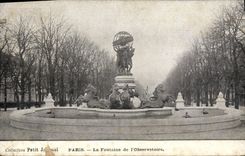 VINTAGE POSTCARD Paris the Fountain De I' Observatoire
