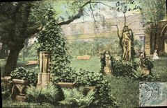 VINTAGE POSTCARD Paris Cluny Public garden