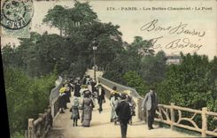 VINTAGE POSTCARD Paris the Chaumont Hillocks the Bridge