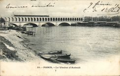 CPA Paris Le Viaduc D'Auteuil Metro Train 