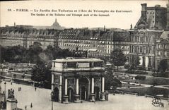 CPA Paris Le Jardin Des Tuileries Et I'Arc De Triomphe du Carrousel