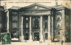 VINTAGE POSTCARD Paris Mairie Of the 5th District Places of the Pantheon