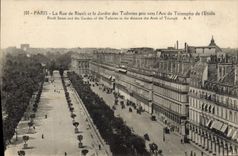 CPA Paris La Rue De Rivoli Et Le Jardin des Tuileries pris vers l'Arc de Triomphe de l'Etoile