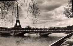MODERN CARD Paris the Bridge De I' Alma And the Eiffel Tower