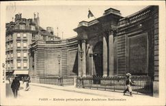VINTAGE POSTCARD Louvre main entrance of the Public records