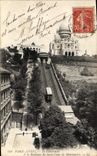 VINTAGE POSTCARD Paris the Funicular and the Basilica of the Sacring Heart of Montmartre
