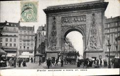 CPA Paris Boulevard & Porte St Denis 